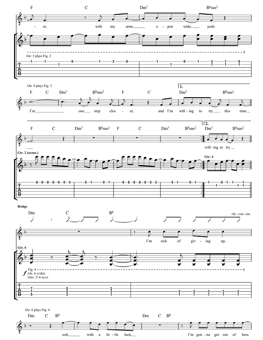 One Step Closer One Step Closer Guitar Tablature scores gallery preview page 3