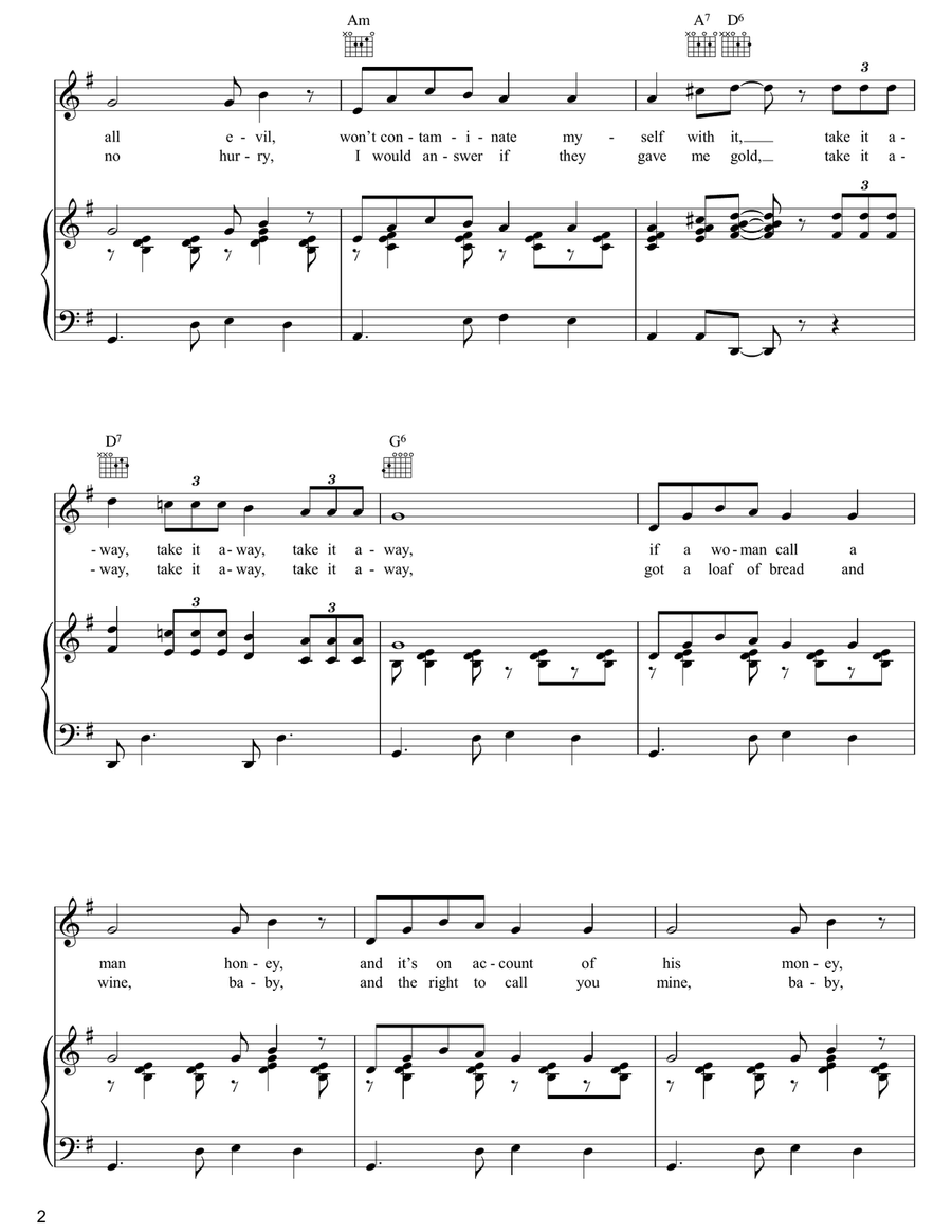 Money Is The Root Of All Evil Piano, Vocal, Guitar scores gallery preview page 2