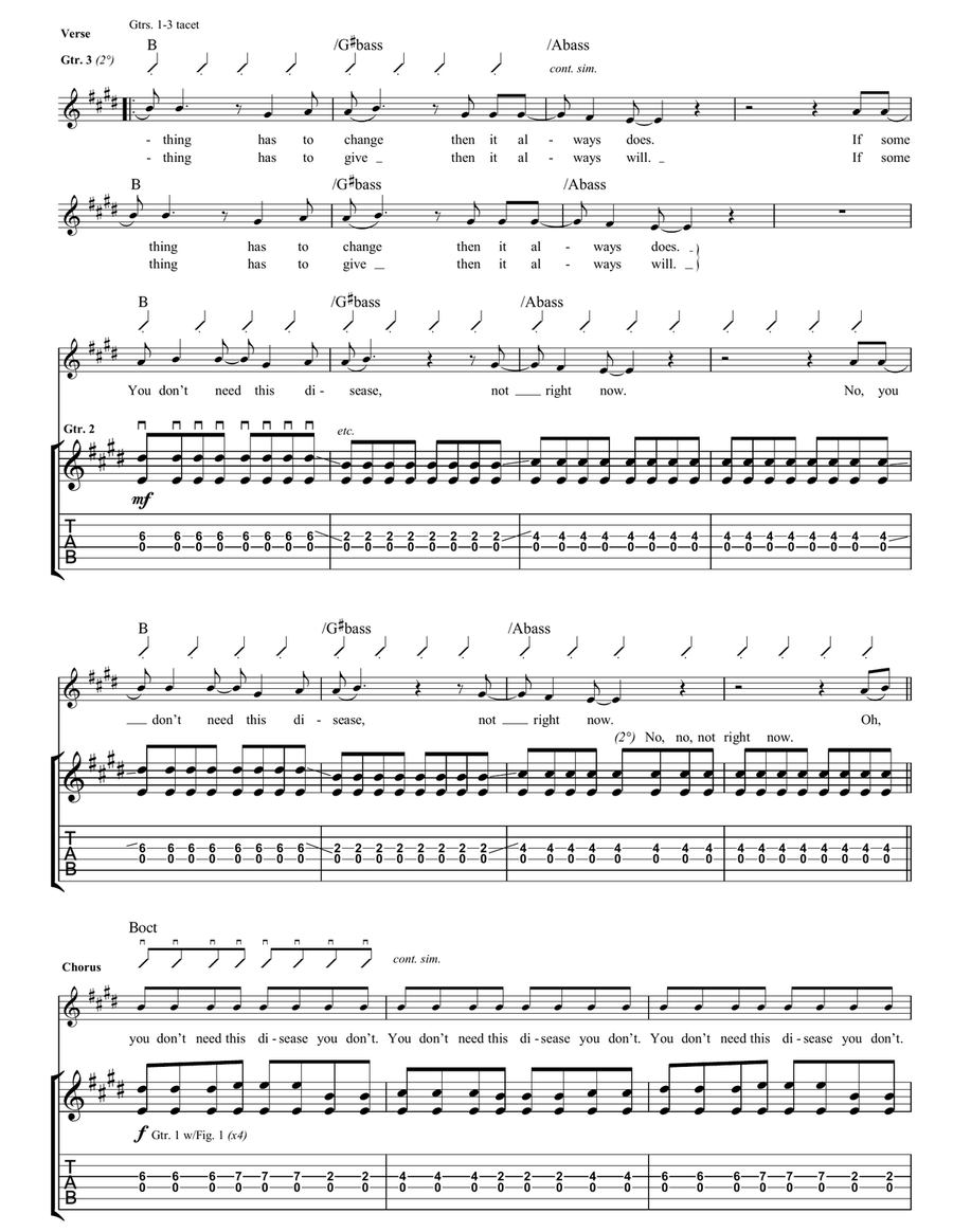 Bullets Bullets Guitar Tablature scores gallery preview page 2