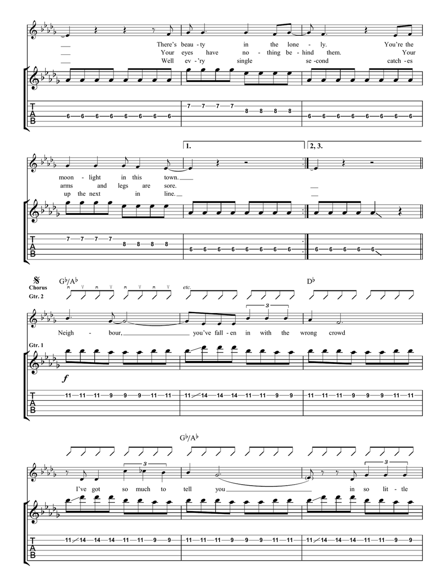 Someone Says Someone Says Guitar Tablature scores gallery preview page 2
