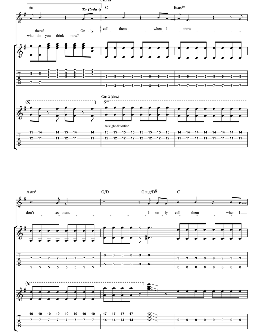 Who Do You Think Who Do You Think Guitar Tablature scores gallery preview page 4