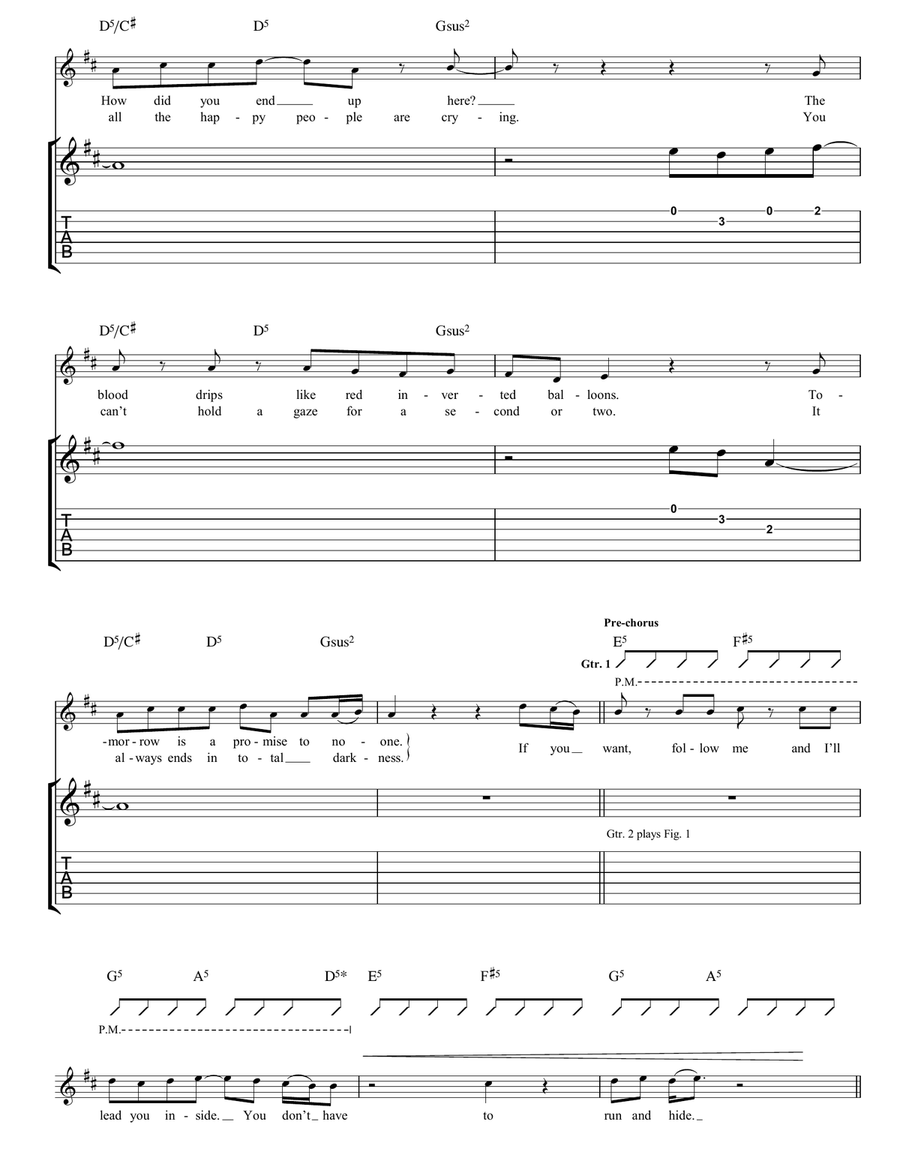 Folding Stars Folding Stars Guitar Tablature scores gallery preview page 2