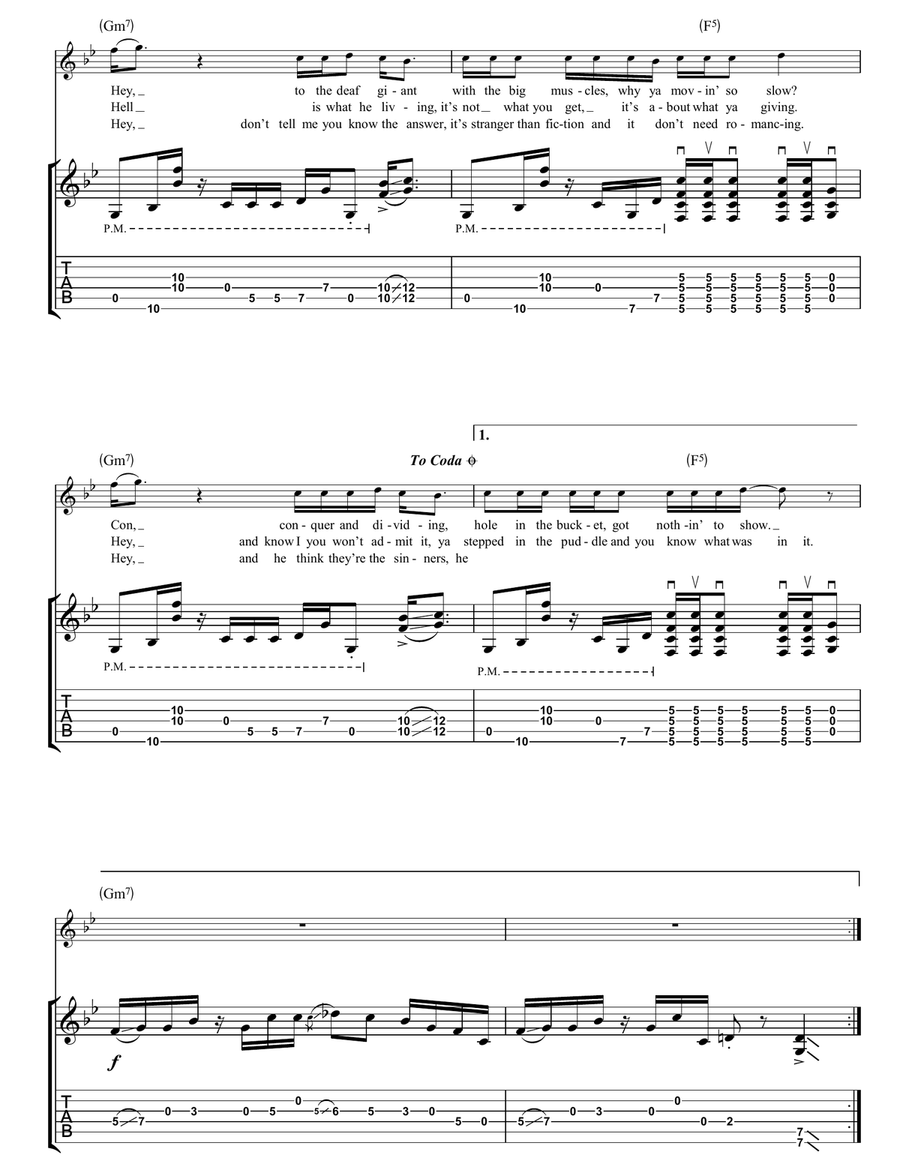 Gov Did Nothin' Gov Did Nothin' Guitar Tablature scores gallery preview page 3