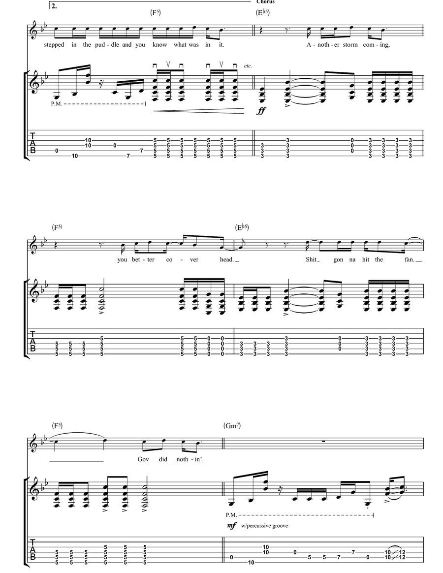 Gov Did Nothin' Gov Did Nothin' Guitar Tablature scores gallery preview page 4