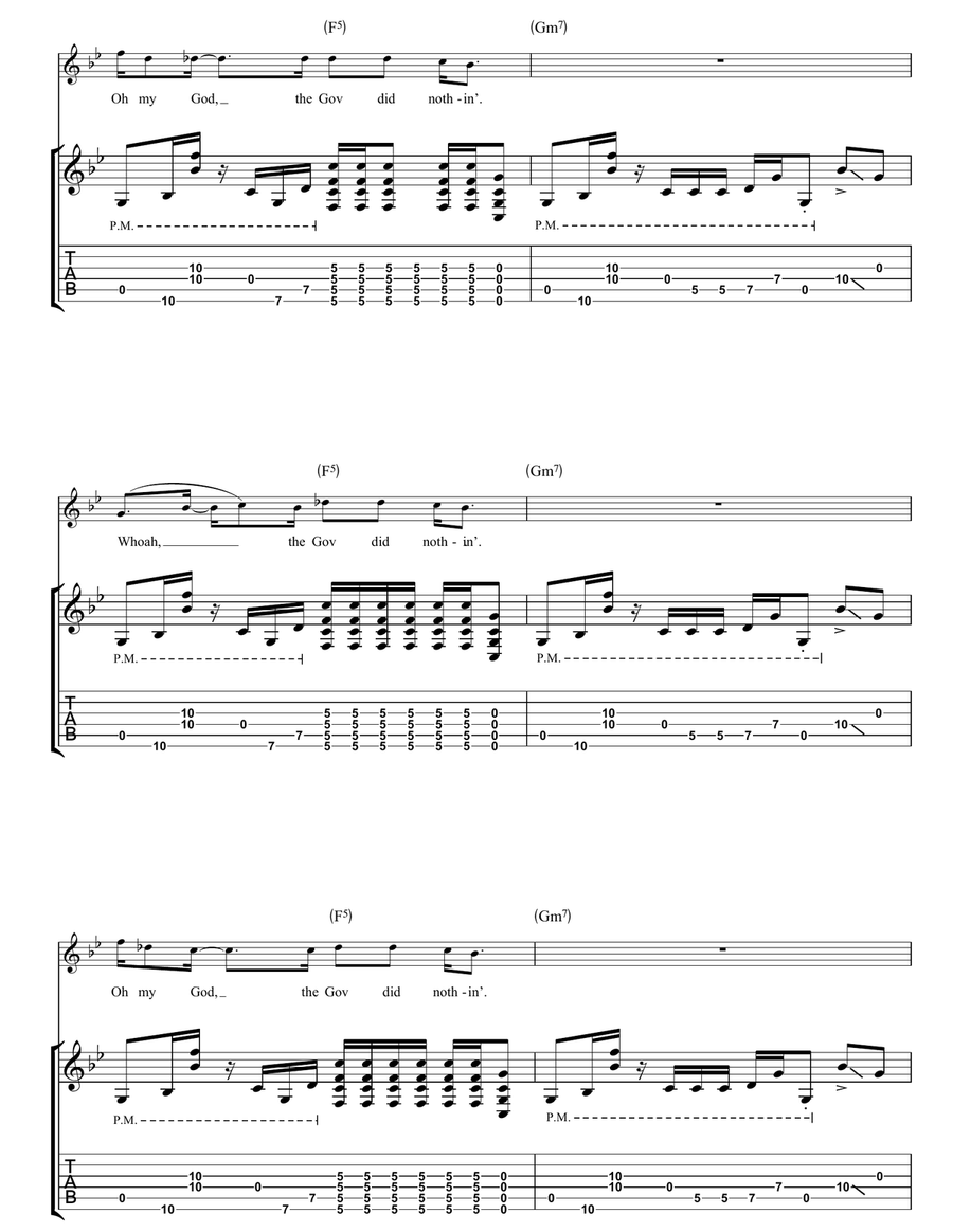 Gov Did Nothin' Gov Did Nothin' Guitar Tablature scores gallery preview page 5