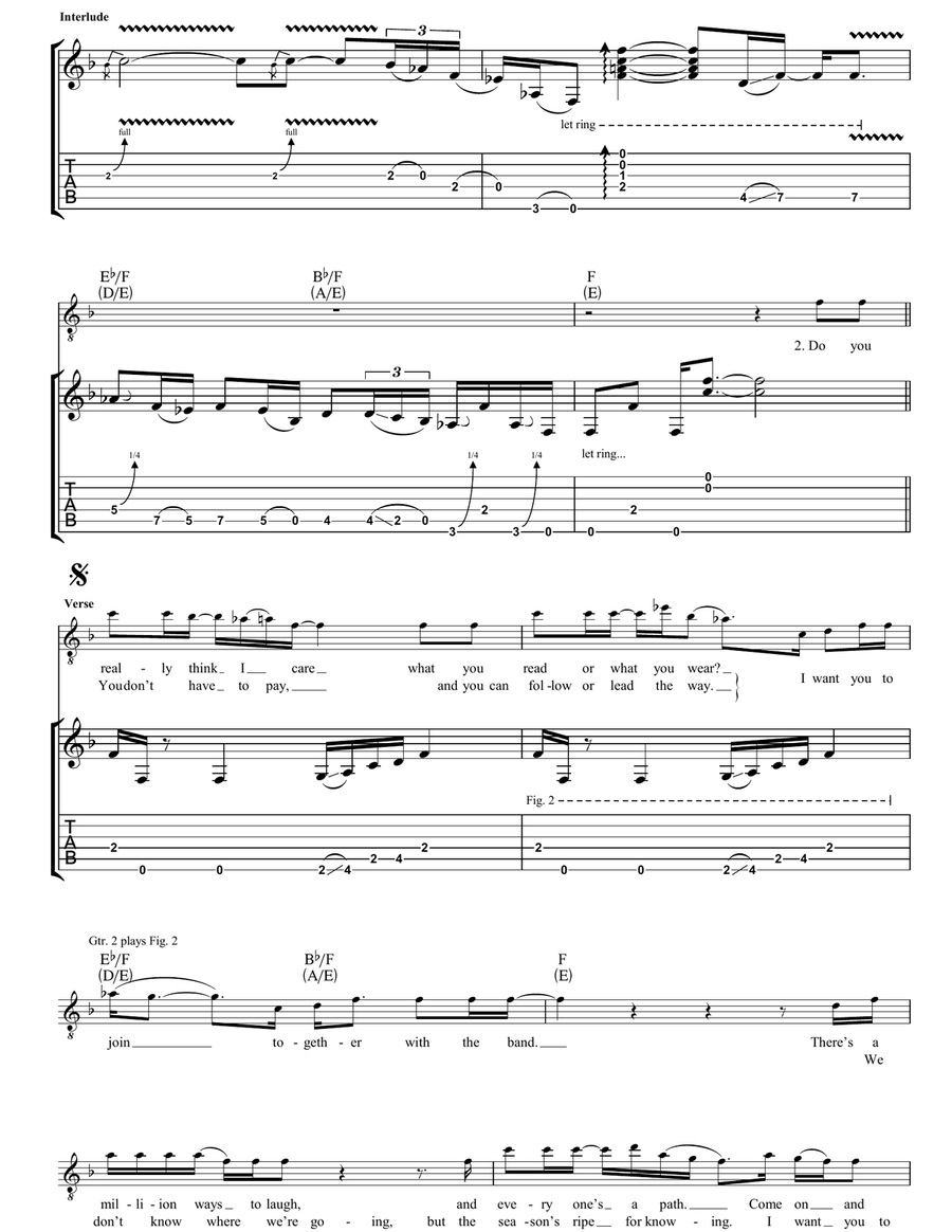 Join Together Join Together Guitar Tablature scores gallery preview page 3