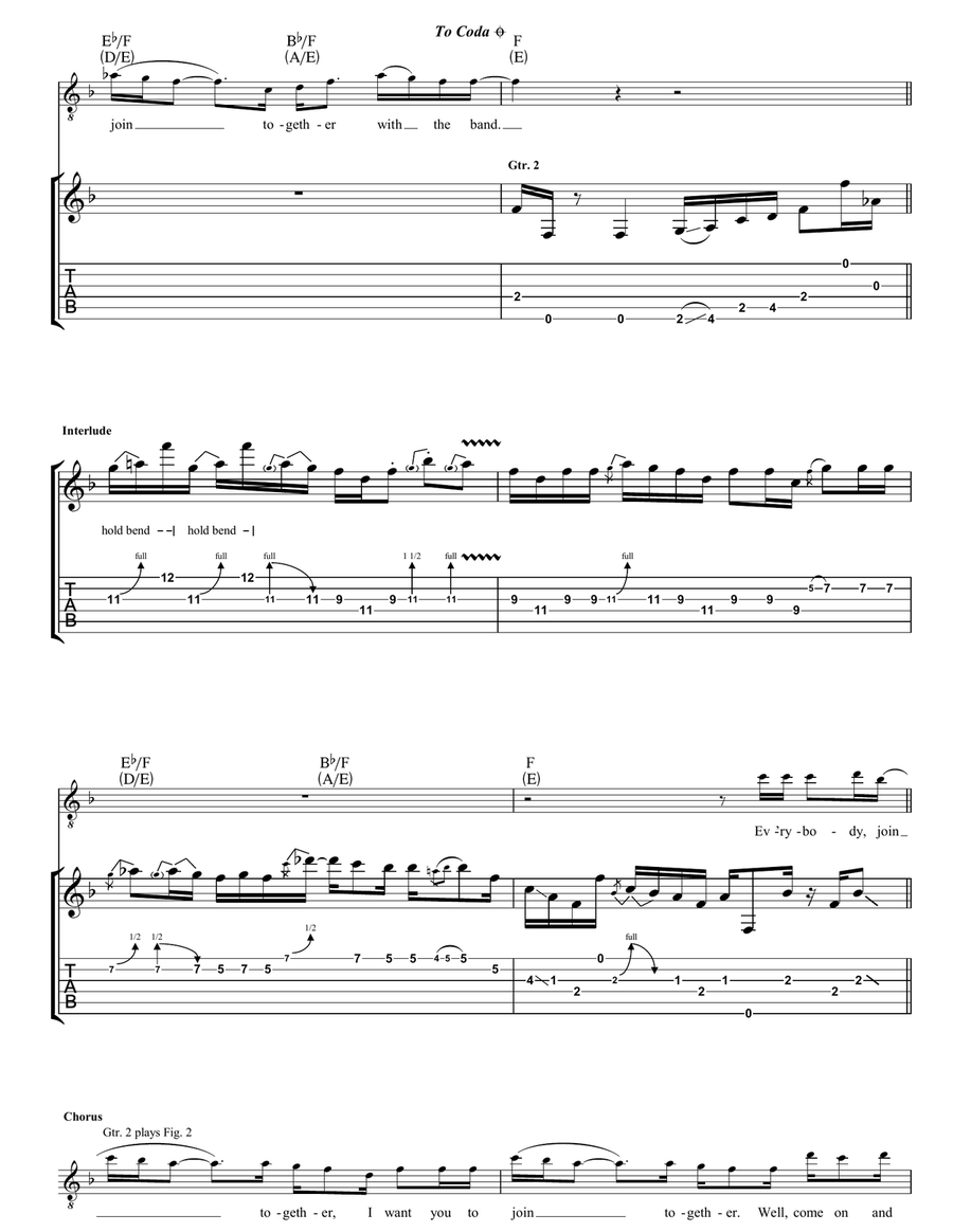Join Together Join Together Guitar Tablature scores gallery preview page 4