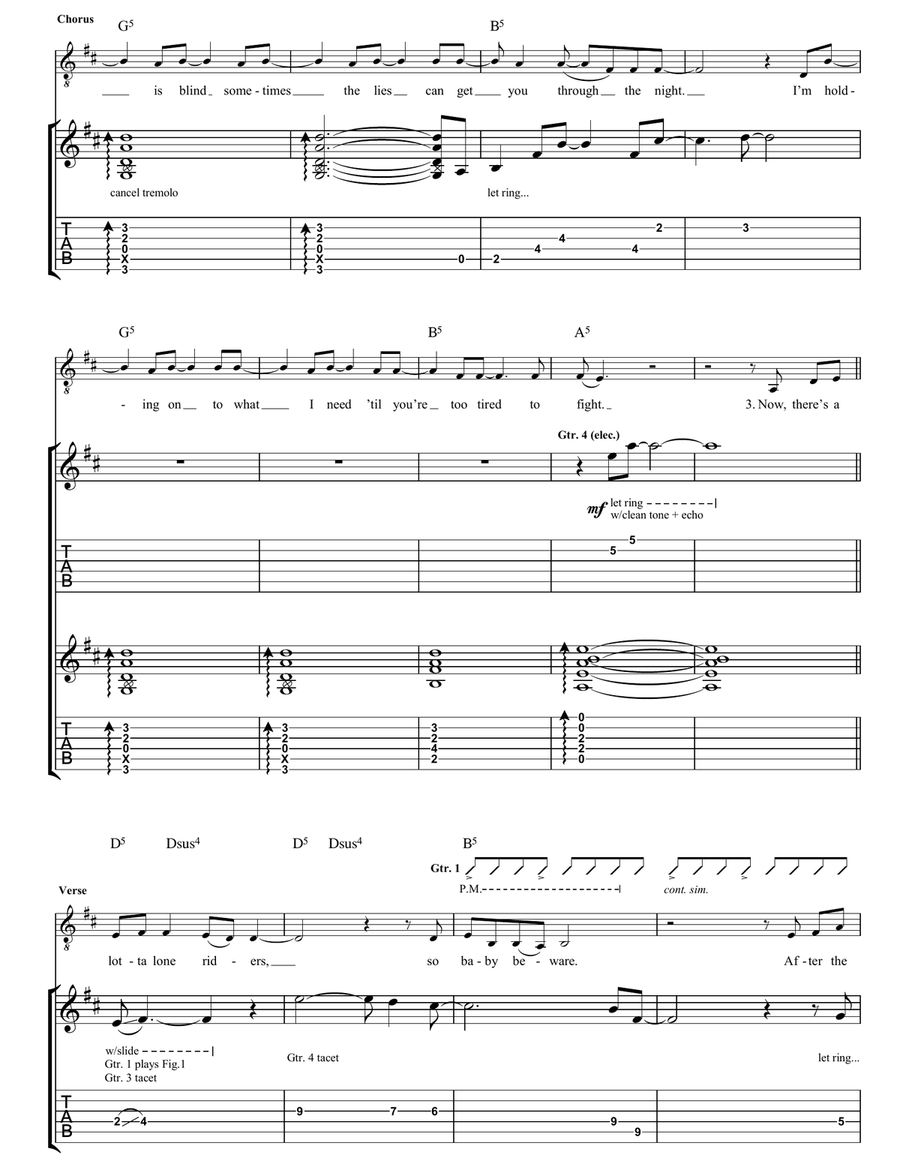Lonely Lonely Guitar Tablature scores gallery preview page 3