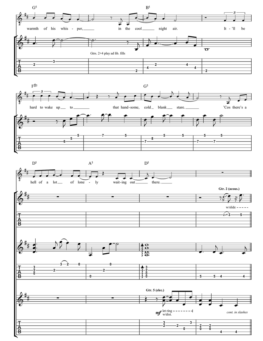 Lonely Lonely Guitar Tablature scores gallery preview page 4