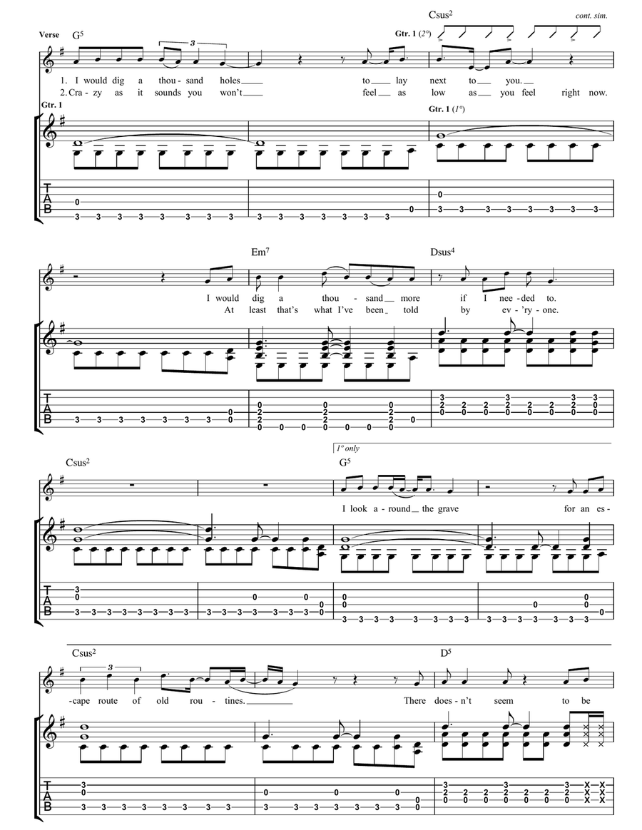 Machines Machines Guitar Tablature scores gallery preview page 2