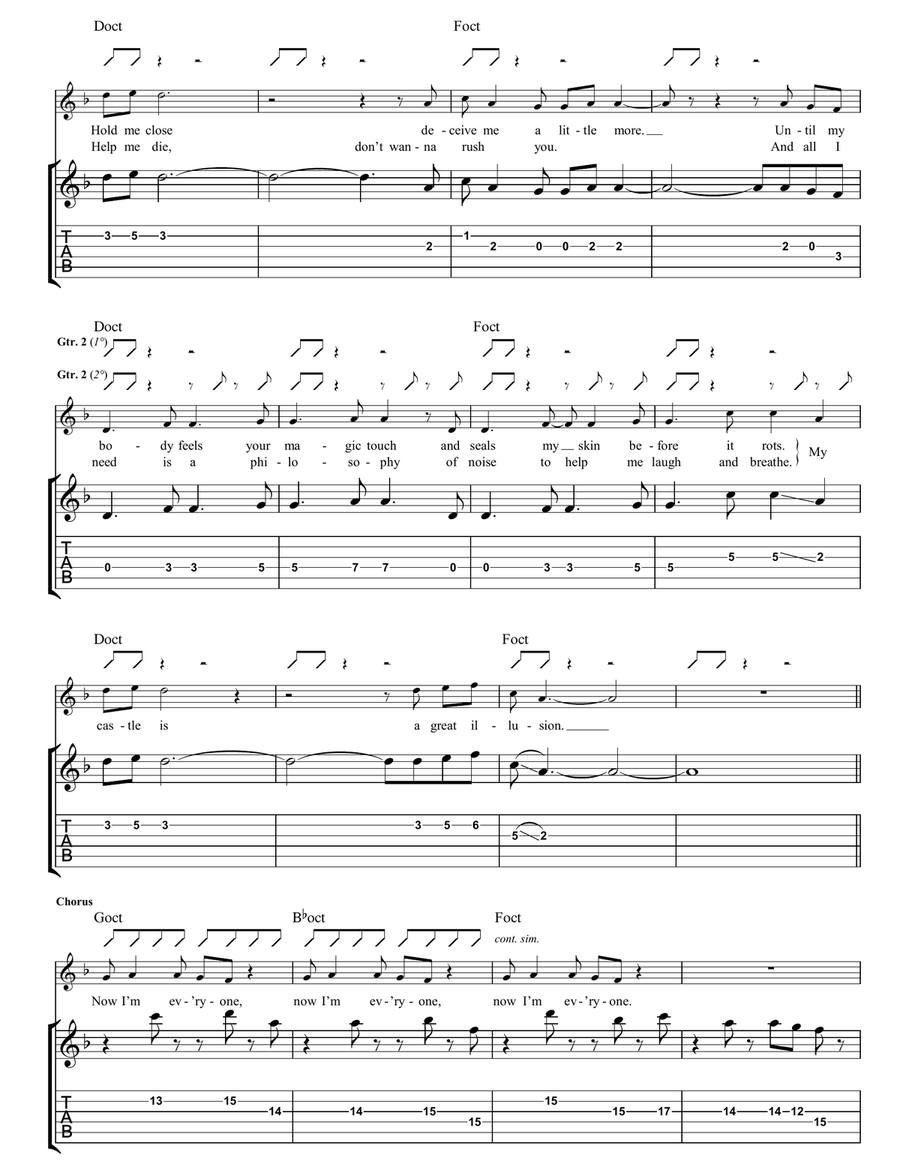 Now I'm Everyone Now I'm Everyone Guitar Tablature scores gallery preview page 2