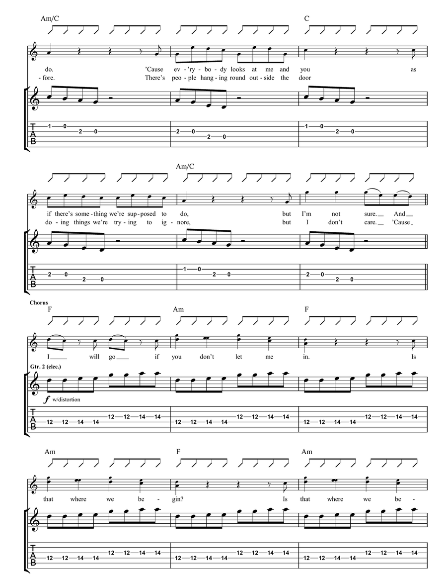 Stop Or Go Guitar Tablature scores gallery preview page 2