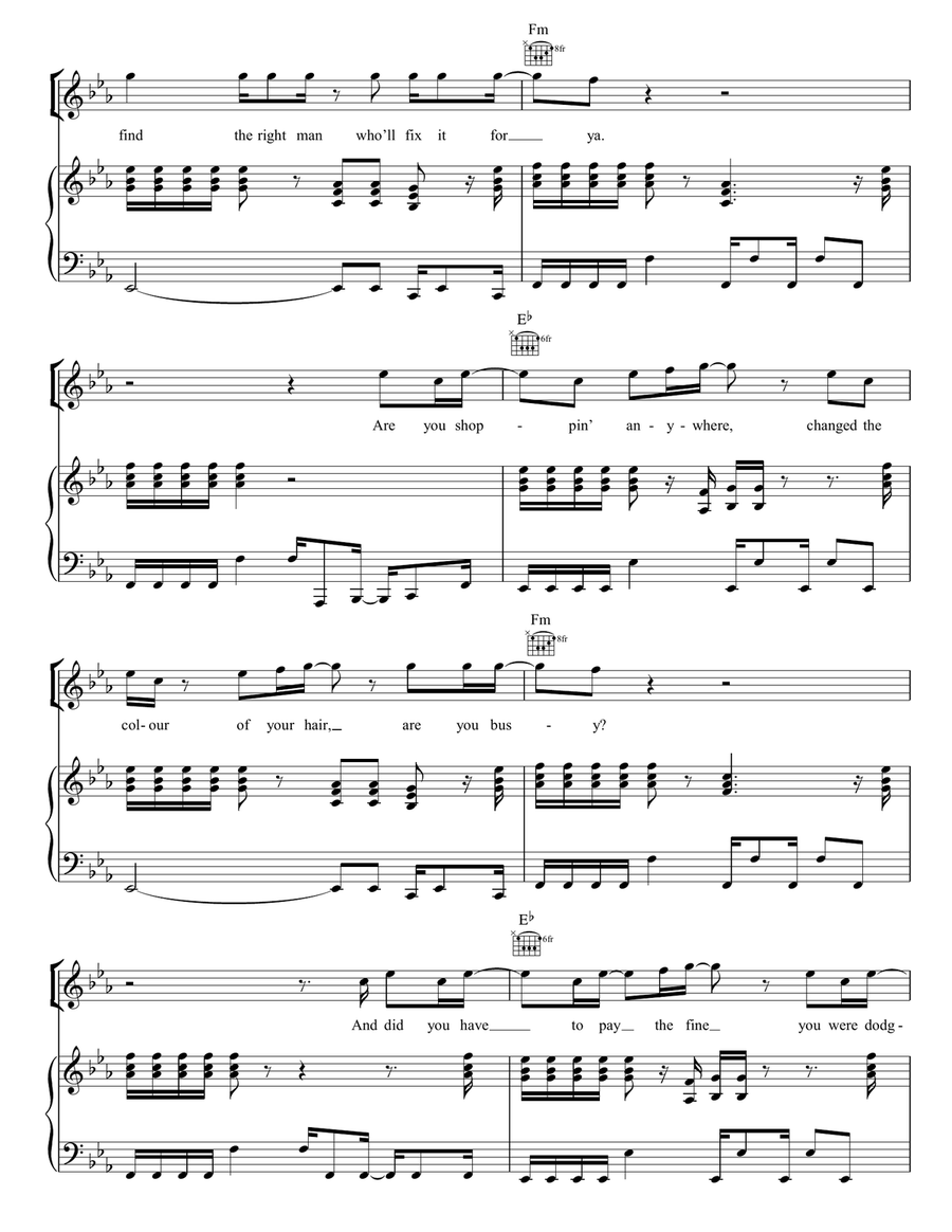 Valerie Valerie Piano, Vocal, Guitar scores gallery preview page 4