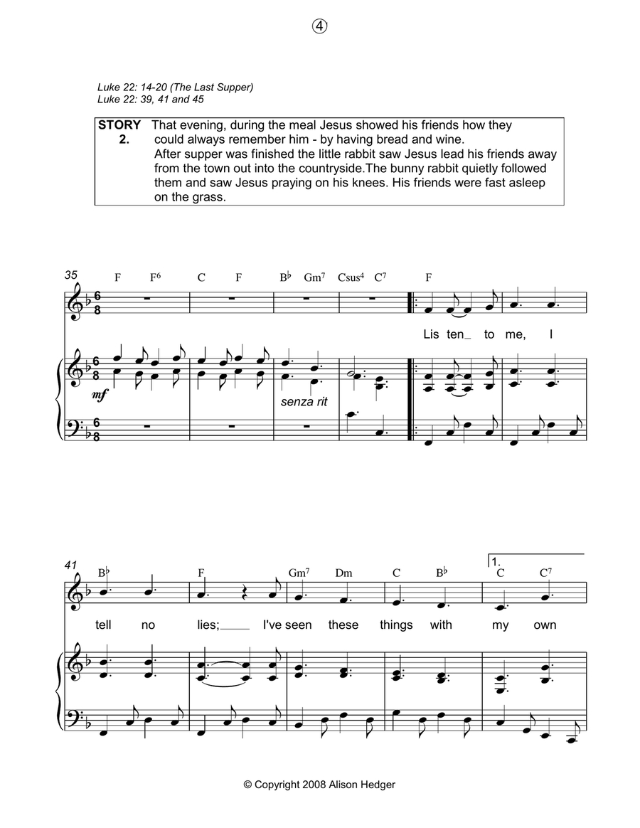 The Happy Easter Bunnies The Happy Easter Bunnies Piano, Vocal, Guitar scores gallery preview page 4