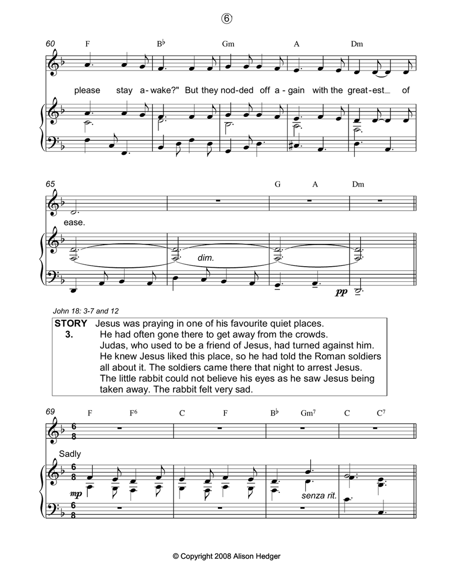 The Happy Easter Bunnies The Happy Easter Bunnies Piano, Vocal, Guitar scores gallery preview page 6