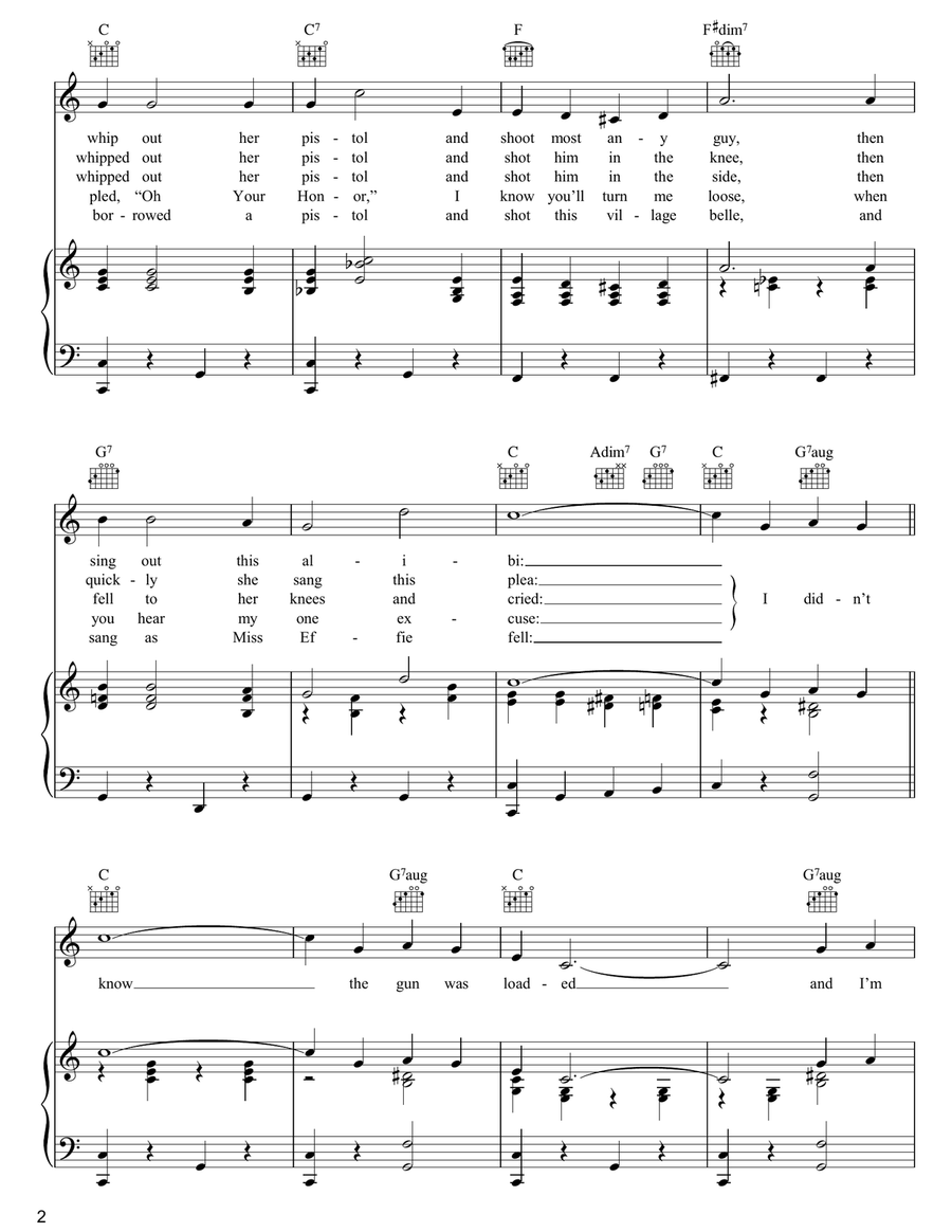 I Didn't Know The Gun Was Loaded Piano, Vocal, Guitar scores gallery preview page 2