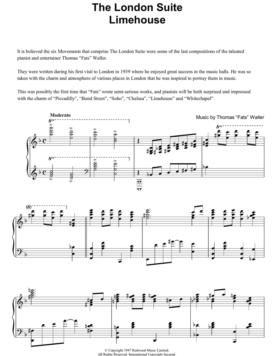 Limehouse (from The London Suite) Piano Solo scores gallery preview page 1