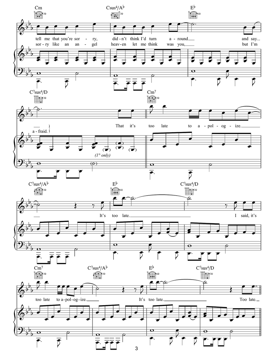 Apologize Apologize Acoustic Guitar scores gallery preview page 3