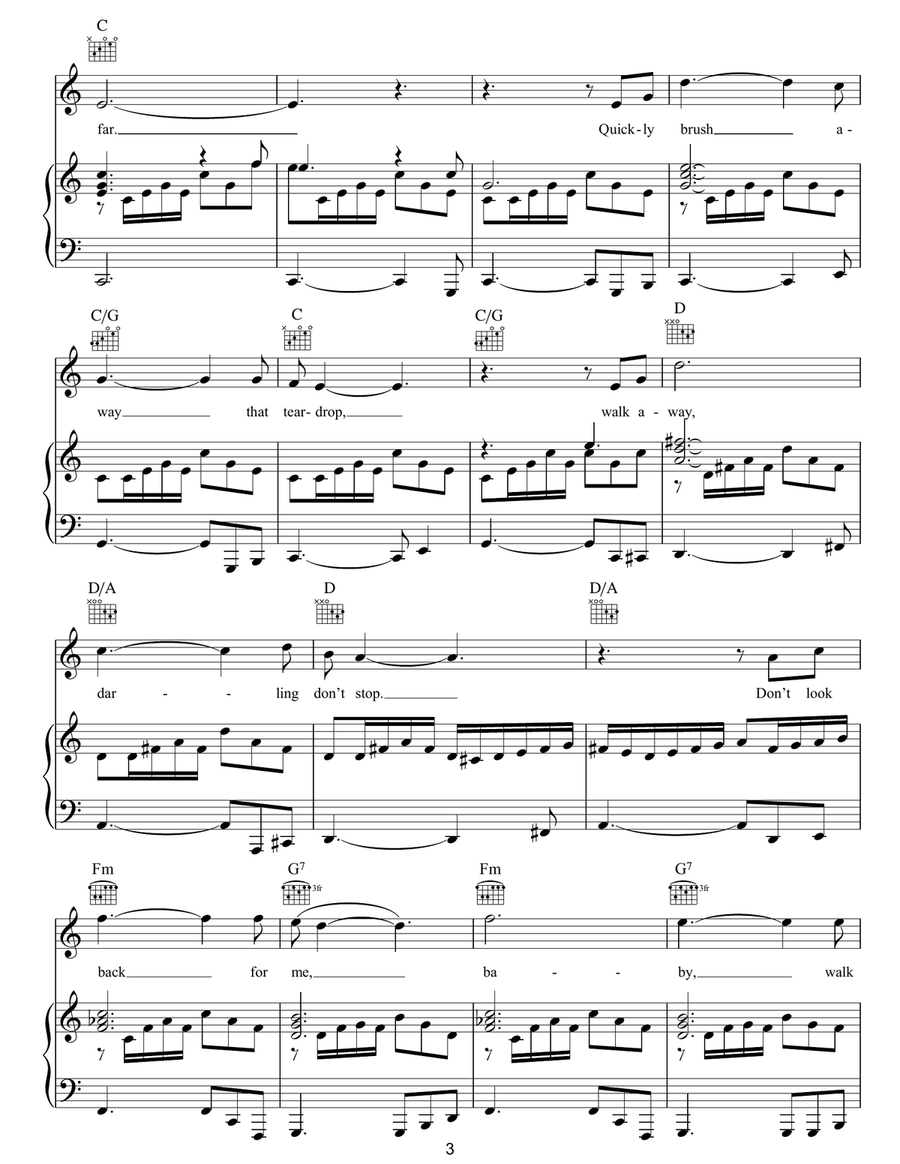 Walk On Walk On Piano, Vocal, Guitar scores gallery preview page 3