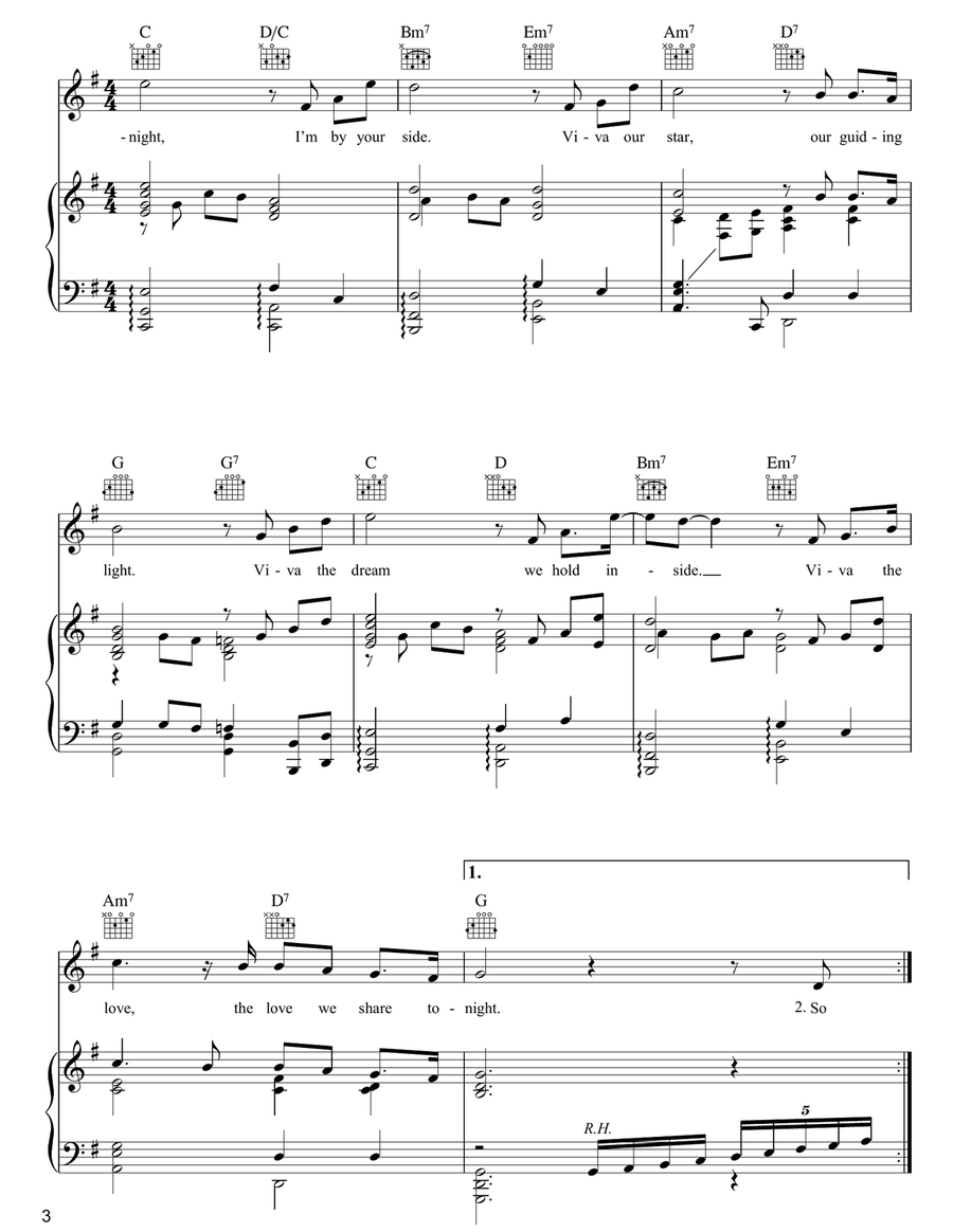 Viva Tonight Viva Tonight Piano, Vocal, Guitar scores gallery preview page 3