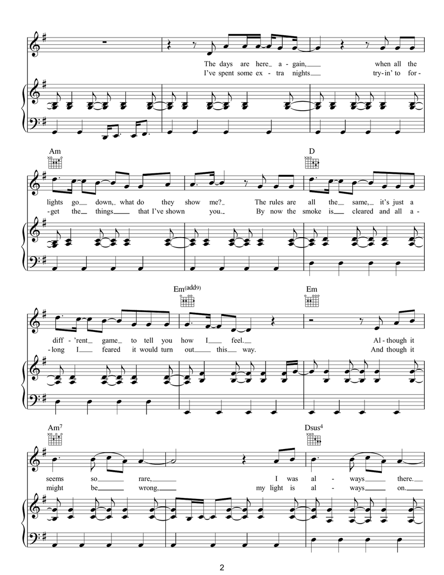 The Way You Make Me Feel The Way You Make Me Feel Piano, Vocal, Guitar scores gallery preview page 2