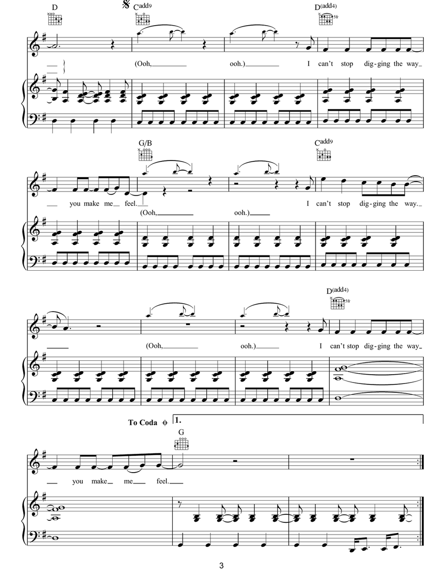 The Way You Make Me Feel The Way You Make Me Feel Piano, Vocal, Guitar scores gallery preview page 3