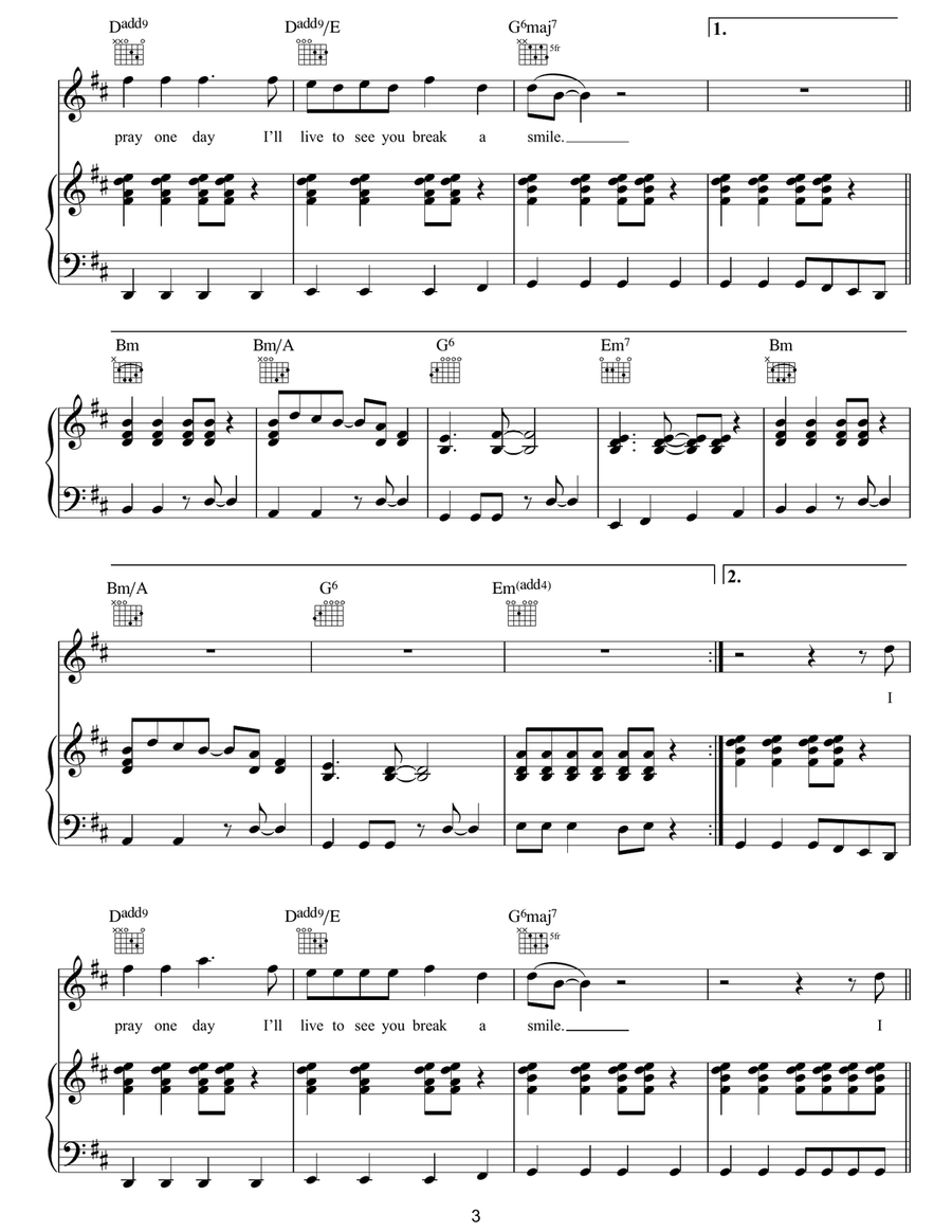 Worst Case Scenario Worst Case Scenario Piano, Vocal, Guitar scores gallery preview page 3