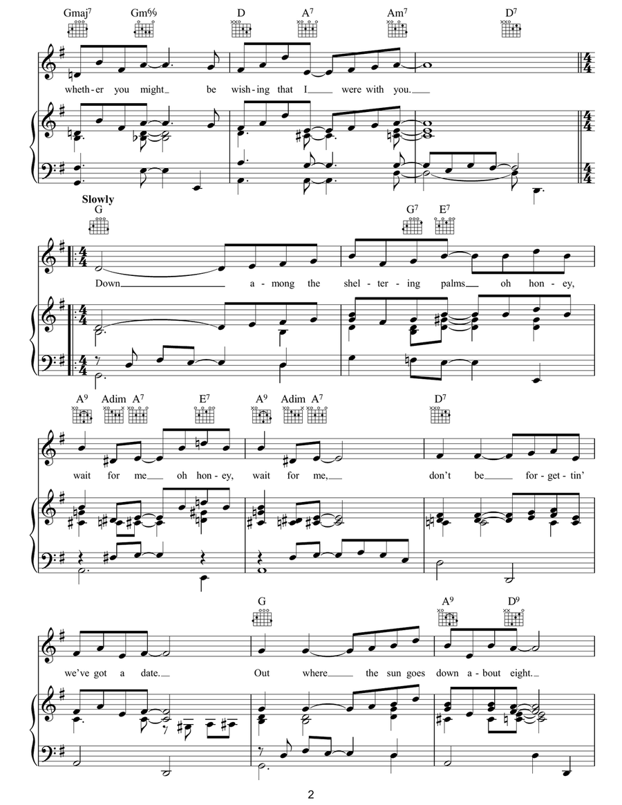 Down Among The Sheltering Palms Guitar scores gallery preview page 2