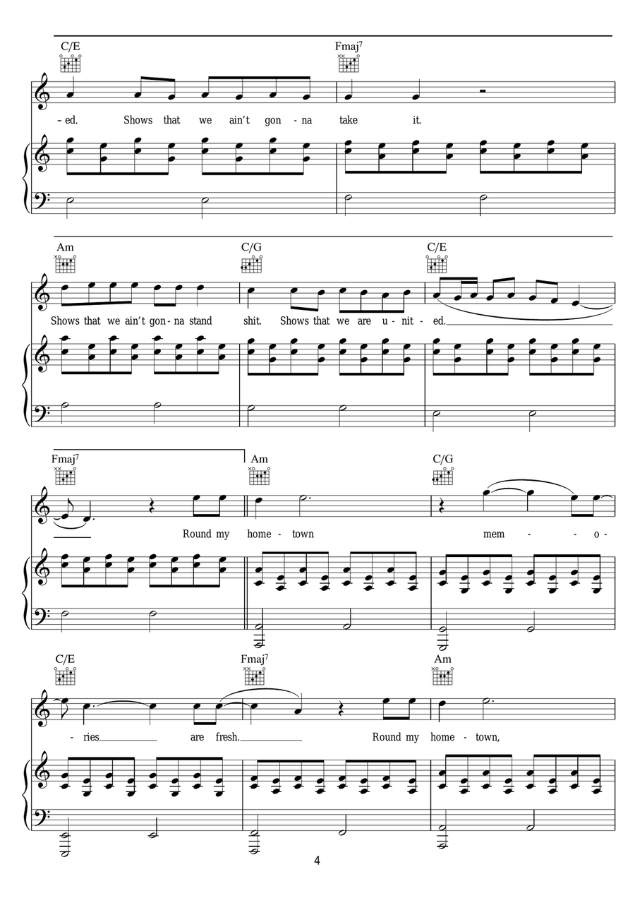 Hometown Glory Hometown Glory Acoustic Guitar scores gallery preview page 4