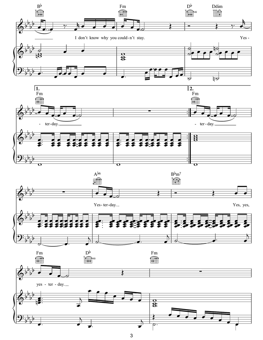 Goodbye To The Broken Goodbye To The Broken Piano, Vocal, Guitar scores gallery preview page 3