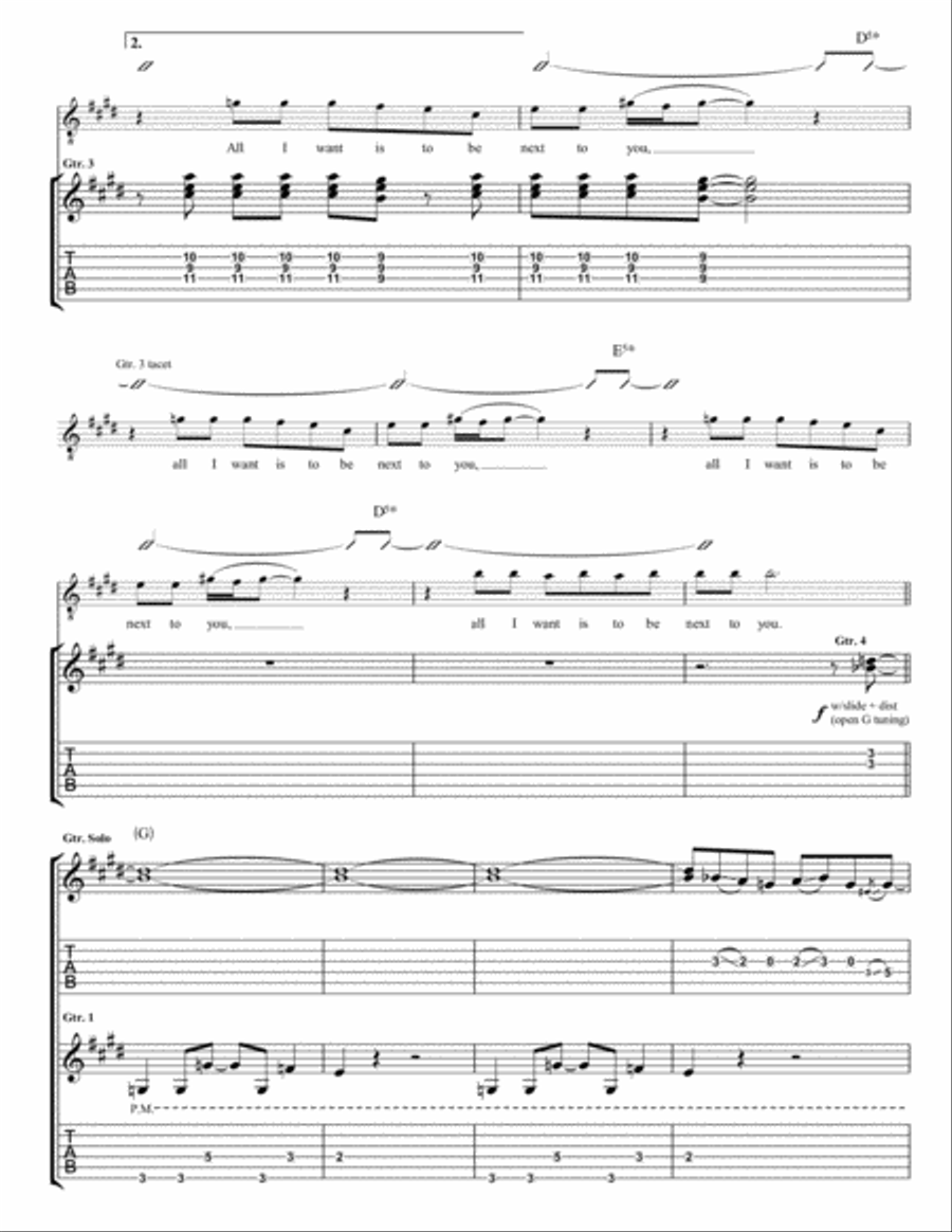 Next To You Electric Guitar scores gallery preview page 4