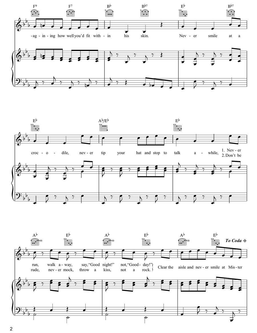 Never Smile At A Crocodile Guitar scores gallery preview page 2