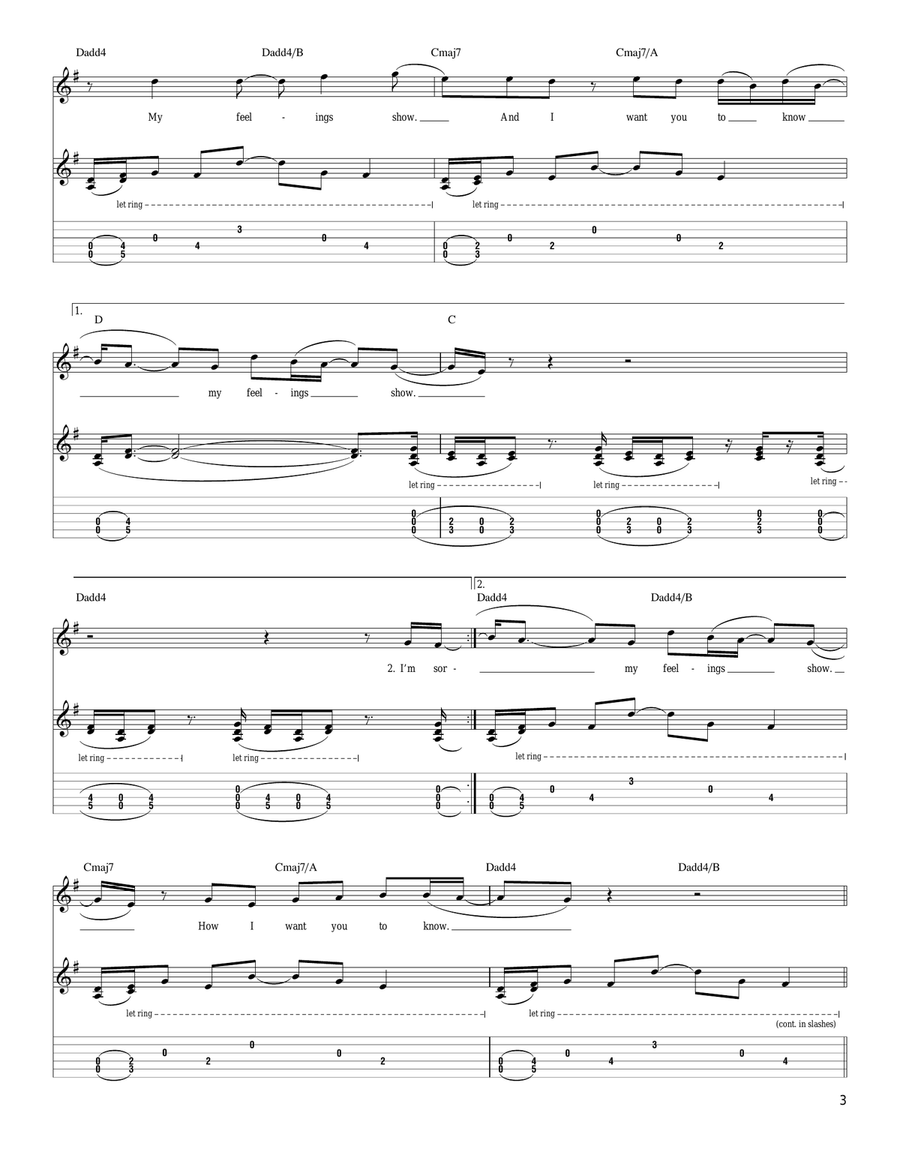 Feelings Show Feelings Show Acoustic Guitar scores gallery preview page 3