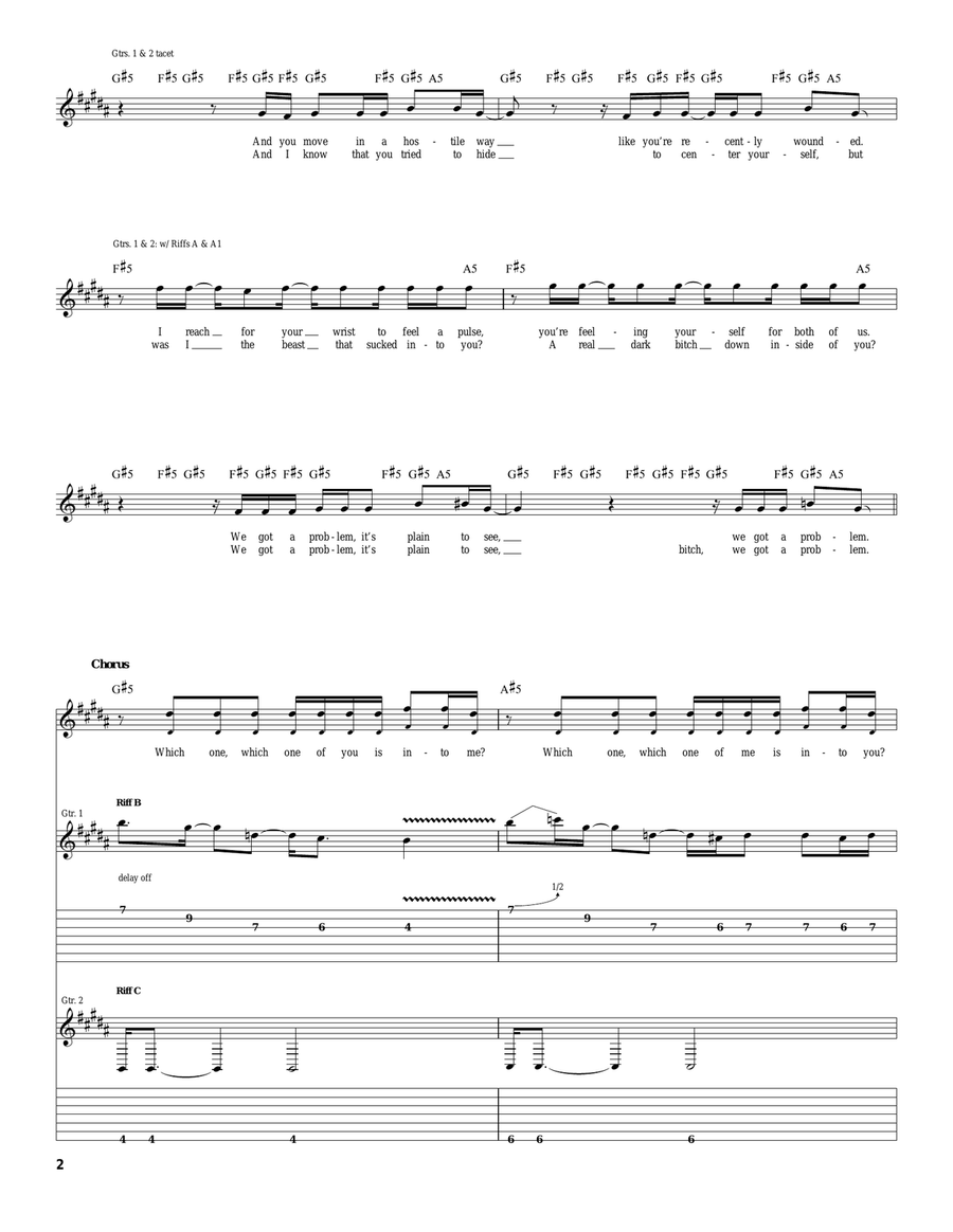 Bitch We Got A Problem Acoustic Guitar scores gallery preview page 2