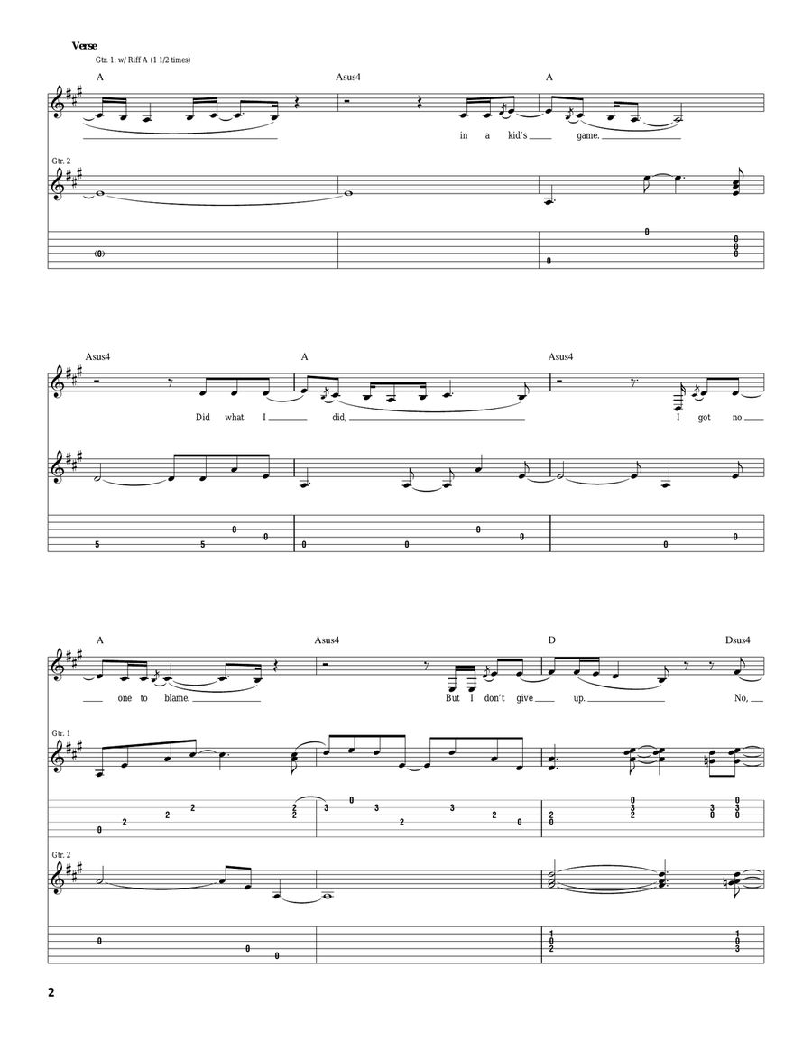 I Don't Ever Give Up I Don't Ever Give Up Acoustic Guitar scores gallery preview page 2