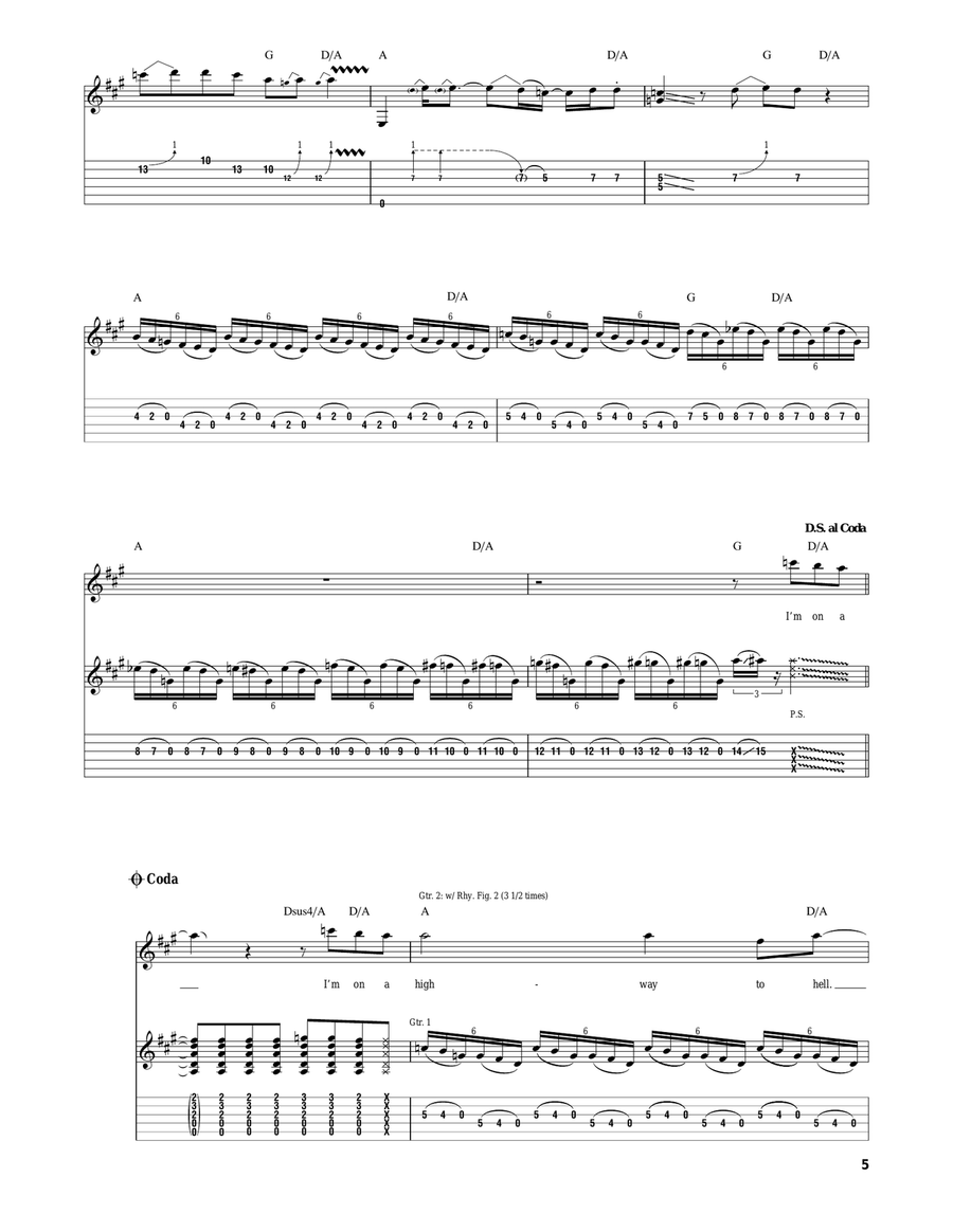 Highway To Hell Acoustic Guitar scores gallery preview page 5