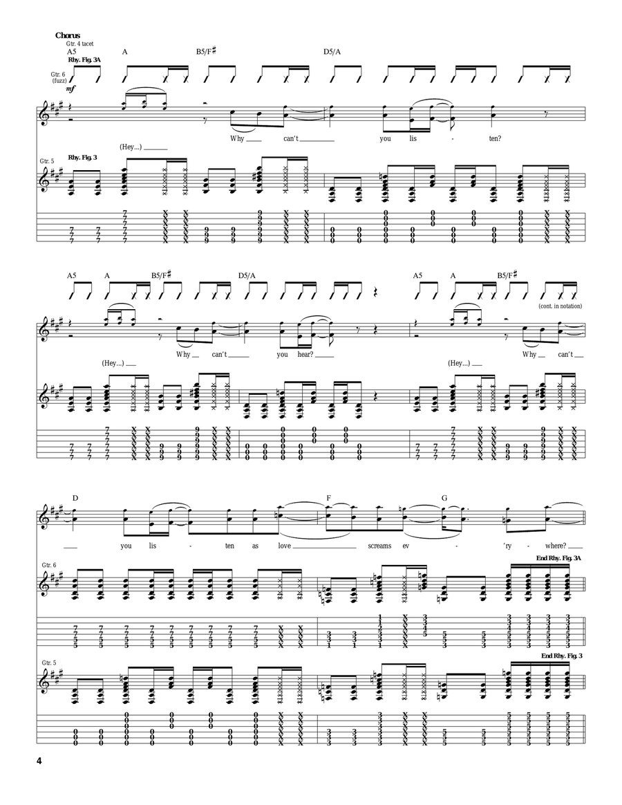 Listen Listen Acoustic Guitar scores gallery preview page 4