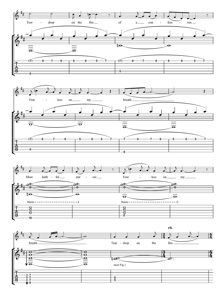 Teardrop Teardrop Acoustic Guitar scores gallery preview page 3