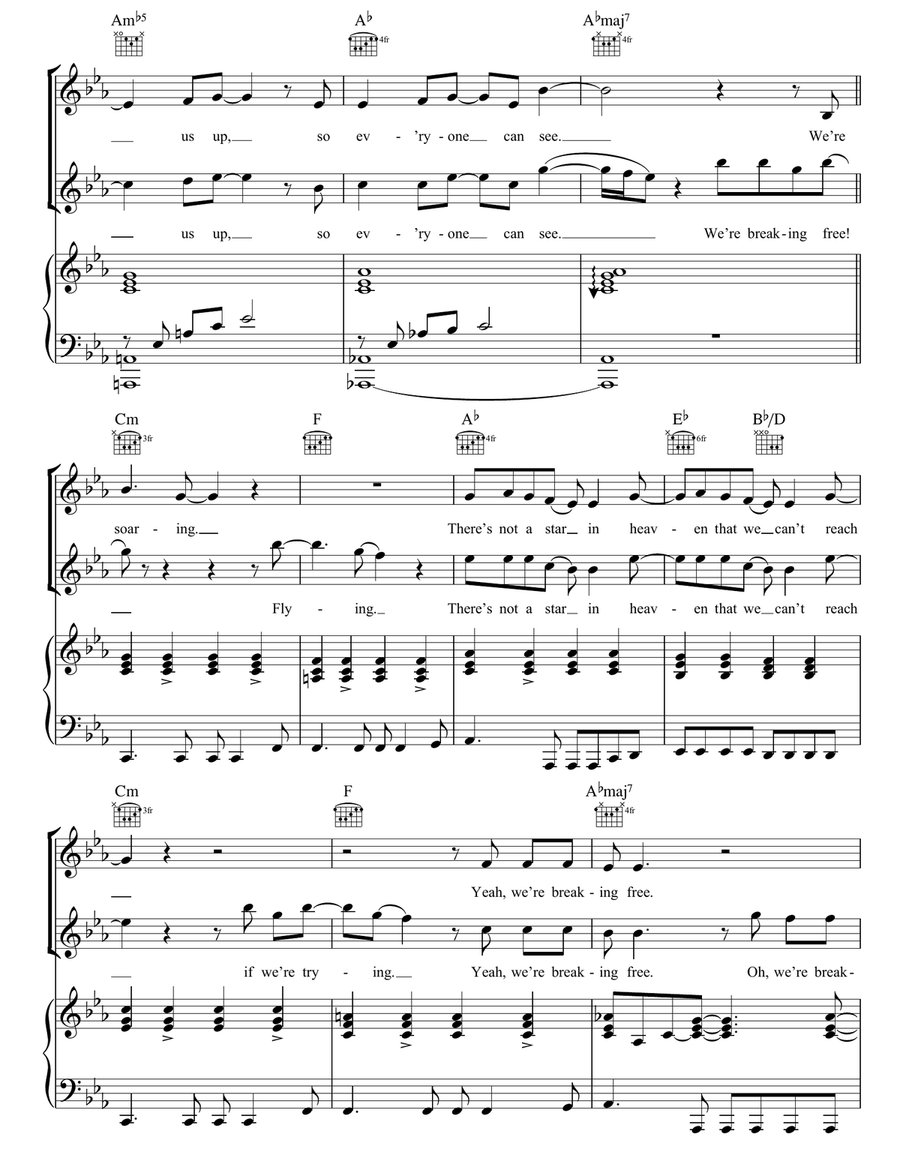 Breaking Free (from High School Musical) Guitar scores gallery preview page 5