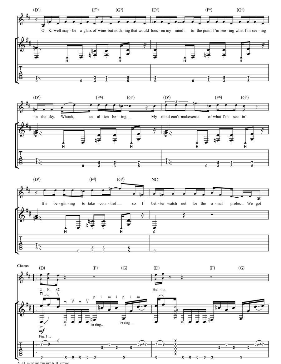 U.F.O. U.F.O. Acoustic Guitar scores gallery preview page 2