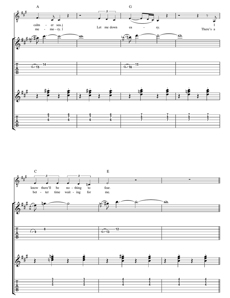 Let Me Down Easy Guitar Tablature scores gallery preview page 5
