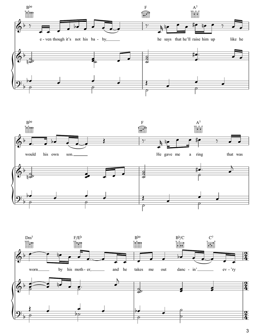 Christmas Card From A Hooker In Minneapolis Piano, Vocal, Guitar scores gallery preview page 3