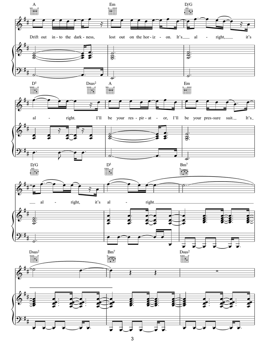 Pressure Suit Pressure Suit Piano, Vocal, Guitar scores gallery preview page 3
