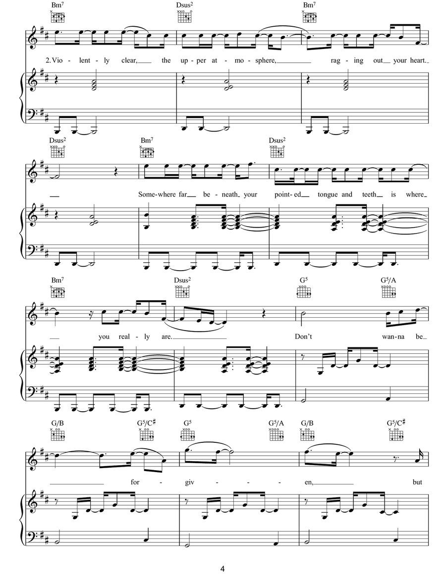 Pressure Suit Pressure Suit Piano, Vocal, Guitar scores gallery preview page 4