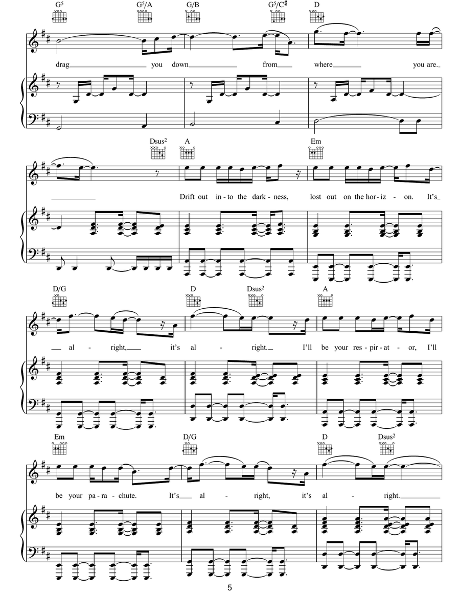 Pressure Suit Pressure Suit Piano, Vocal, Guitar scores gallery preview page 5