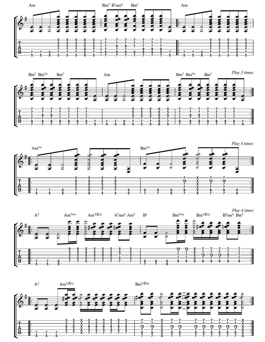Walk On By Walk On By Guitar Tablature scores gallery preview page 3