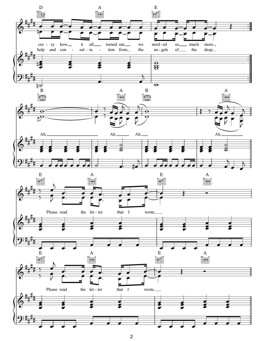 Please Read The Letter Please Read The Letter Piano, Vocal, Guitar scores gallery preview page 2