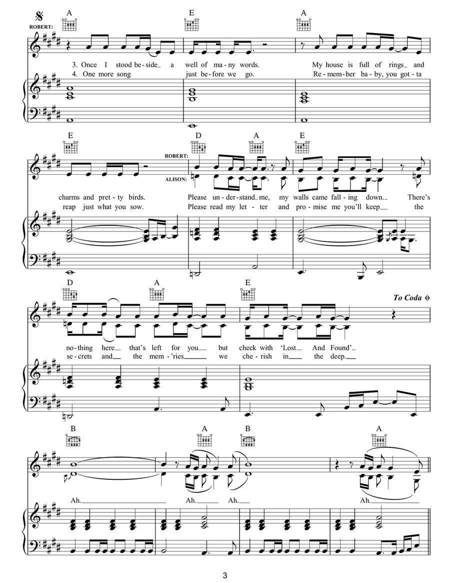 Please Read The Letter Please Read The Letter Piano, Vocal, Guitar scores gallery preview page 3
