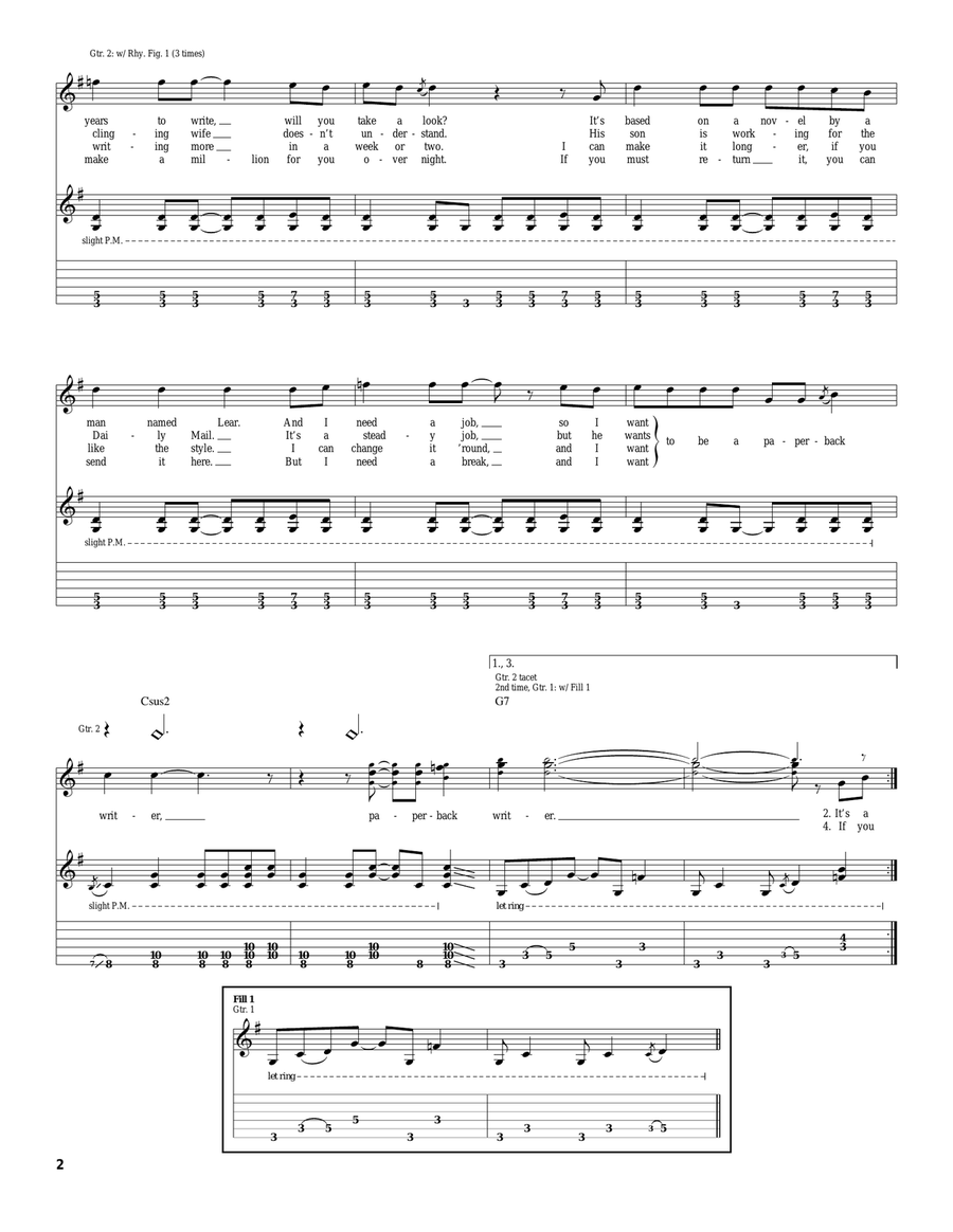 Paperback Writer Paperback Writer Acoustic Guitar scores gallery preview page 2