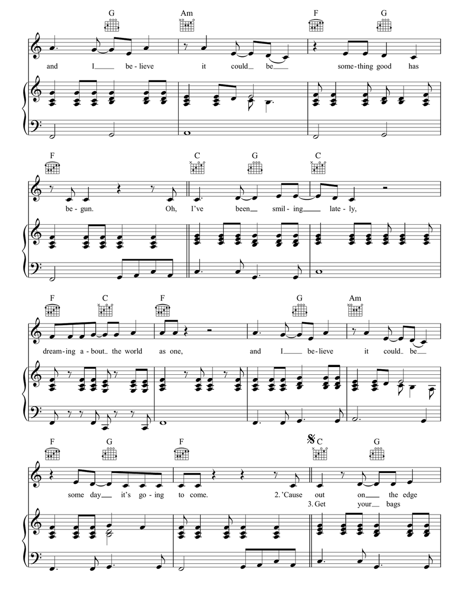 Peace Train Peace Train Piano, Vocal, Guitar scores gallery preview page 2